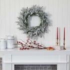 Pre-Lit Faux Flocked Wreath