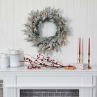 Pre-Lit Faux Flocked Wreath