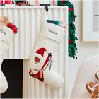 Santa w/ Lights Felt Stocking