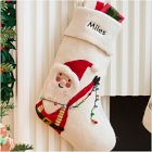 Santa w/ Lights Felt Stocking