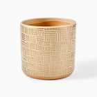 Ultralight Dreams Khari Hand-Painted Striped Mid-Century Planter