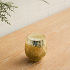 Gold Crackle Mercury Candle Jars - Winter White