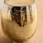 Gold Crackle Mercury Candle Jars - Winter White