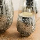 Silver Crackle Glass Candles - Balsam &amp; Cedar