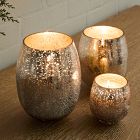 Silver Crackle Glass Candles - Balsam &amp; Cedar