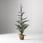 Pre-Lit Faux Blue Spruce Tree w/ Burlap Base