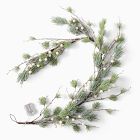 Pre-Lit Faux Pine &amp; Frosted White Berry Garland