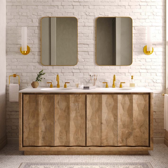 Carved Pattern Double Bathroom Vanity (68") | West Elm