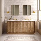 Carved Pattern Double Bathroom Vanity (68")