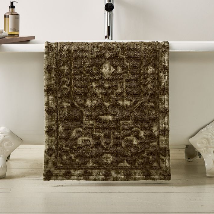 Sahar Bath Mat Dark Olive