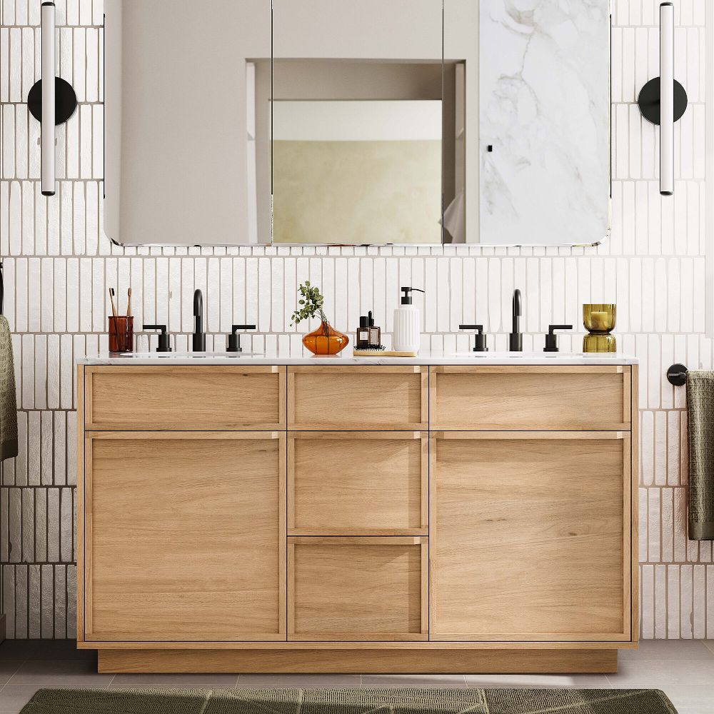 Hutchinson Oak Double Bathroom Vanity (60") | West Elm