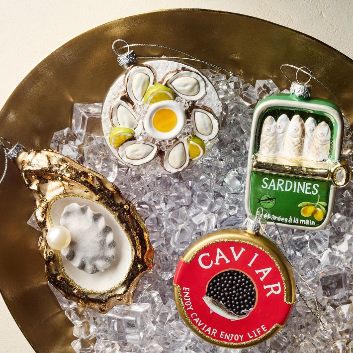 Fancy Food Glass Ornaments- OYSTER ONLY