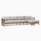 Santa Fe Slatted Outdoor 3-Piece Chaise Sectional (124")