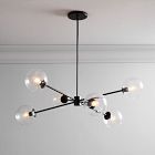 Staggered Glass 6-Light Chandelier (37&quot;) - Clear