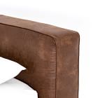 Curved Modern Faux Leather Bed