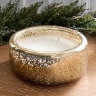 Gold Shimmer Metallic Candles - Winter White
