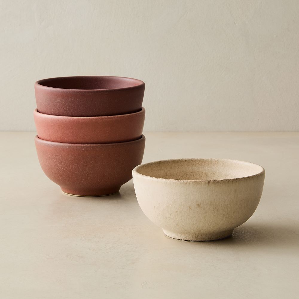 Kanto Stoneware Condiment Bowl Sets in Mixed Warm