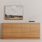 Rina Curved Oak Pedestal Sideboard (72")