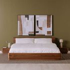 Rina Curved Oak Pedestal Bed