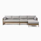 Santa Fe Slatted Outdoor 3-Piece Chaise Sectional (124")