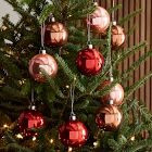 Tonal Blush Glass Boxed Ornaments (Set of 9)