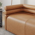 Voohres Leather Channeled Sofa (88.5")