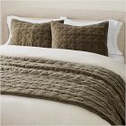 Embroidered Washed Velvet Quilt &amp; Shams