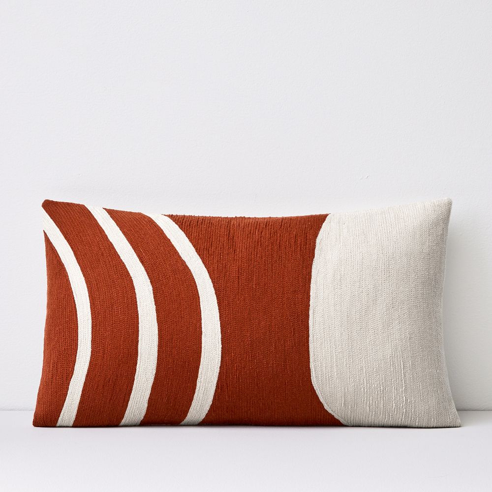 Crewel Rounded Pillow Cover & Down Alternative Insert