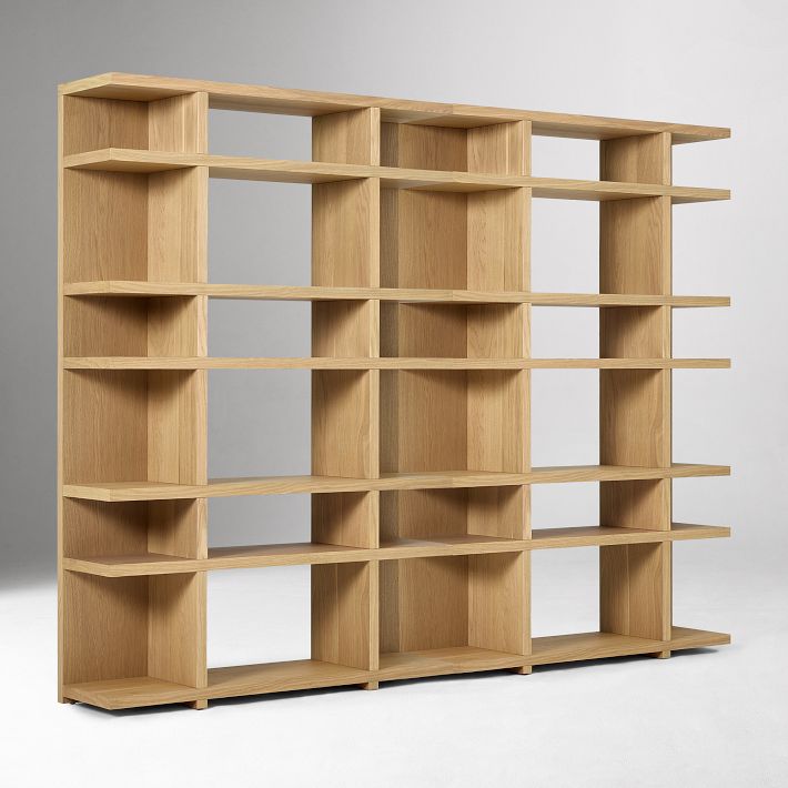 Wallace Modular Narrow Shelf Unit (48") Set of 2 in Blonde wood finish