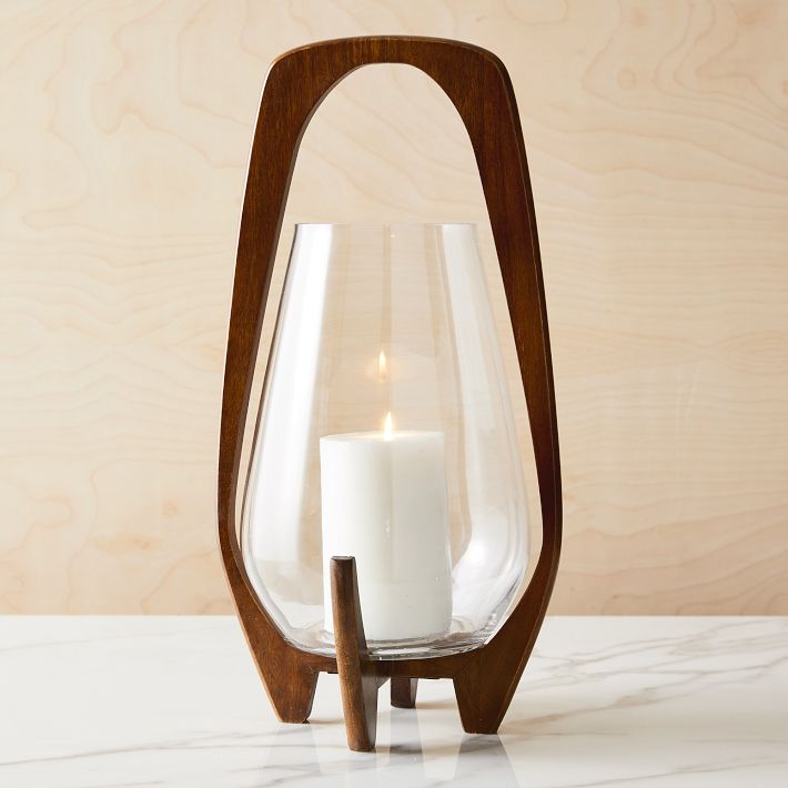 XL Mid-Century Wood Lantern