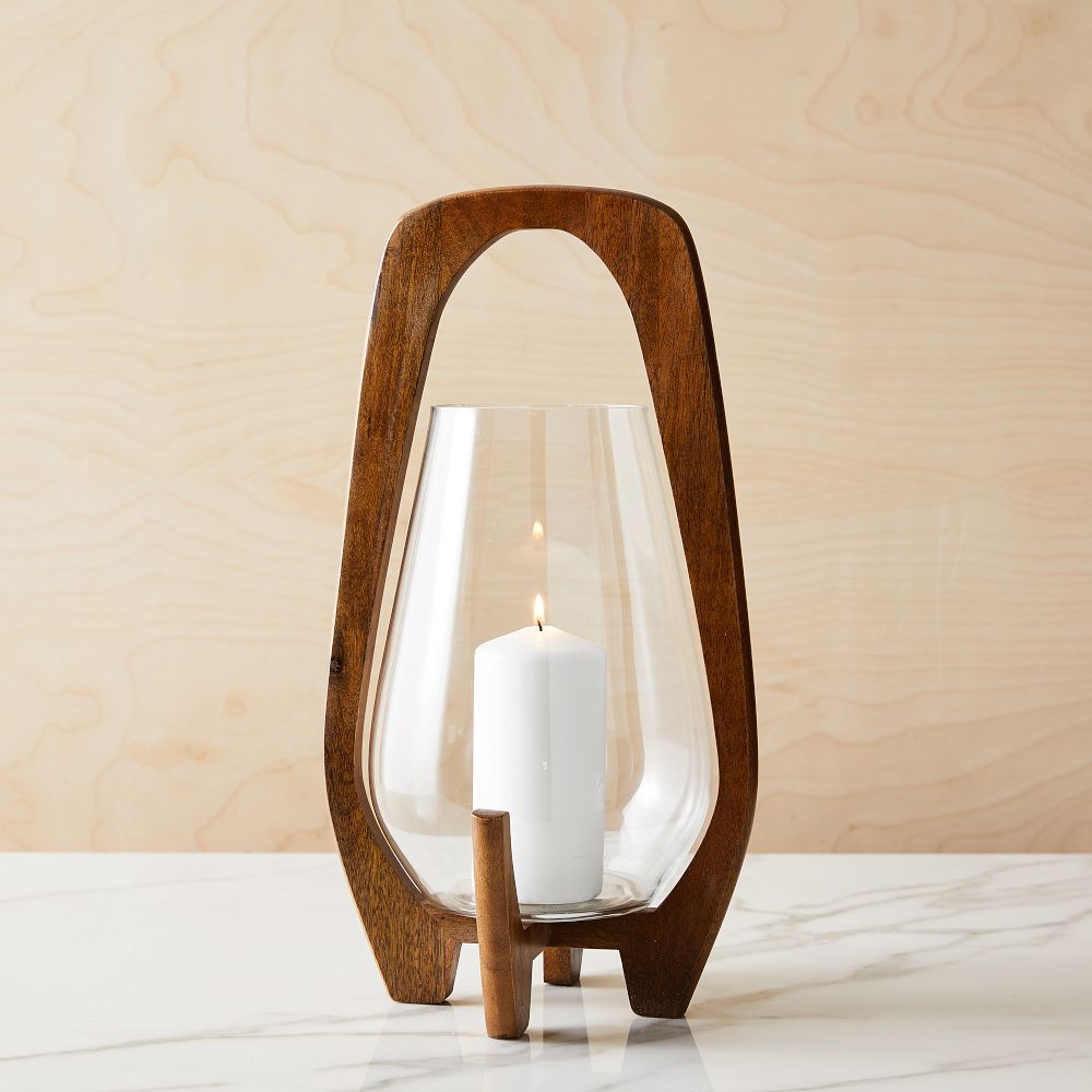 Large Mid-Century Wood Lanterns