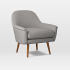 Chip & Dent: Phoebe Midcentury Chair, Poly, Deco Weave, Pearl Gray, Pecan