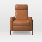 Chip & Dent: Spencer Recliner, Poly, Vegan Leather, Saddle, Walnut