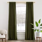Open Box: Worn Velvet Curtain, Tarragon, 48"x96"