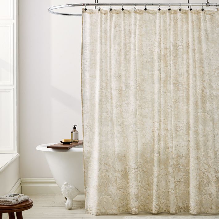 Abstract Hydrangea Shower Curtain - 72x74, Natural
