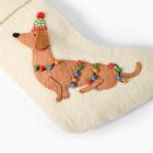 Dachshund in Lights Felt Stocking