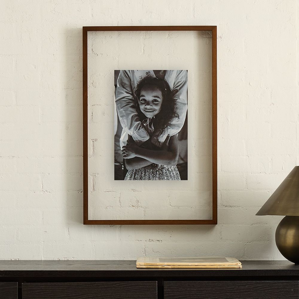 Floating Wood Gallery Frame - Walnut, Wood, 20X30