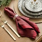 Contrast Border Napkin Sets - Red