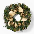 Golden Evergreen Dried Wreath