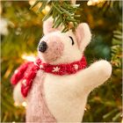 Felt Polar Bear on Ice Skates Ornament