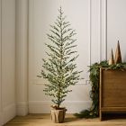Pre-Lit Faux Blue Spruce Tree w/ Burlap Base