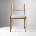 Damon cafe dining chair in light wood with beige fabric