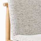 Close-up of chair back and upholstery fabric pattern