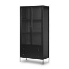 Bronzed Iron Tall Glass Cabinet (40")