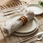 Grooved Wood Napkin Ring Sets 