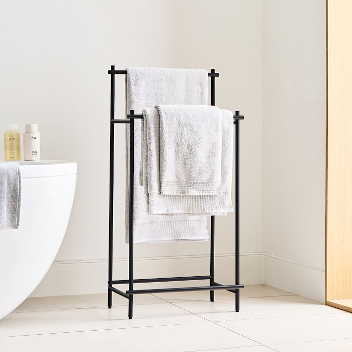 Modern Overhang Freestanding Towel Rack West Elm