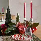 Red Geo Stoneware Salad Plate Sets