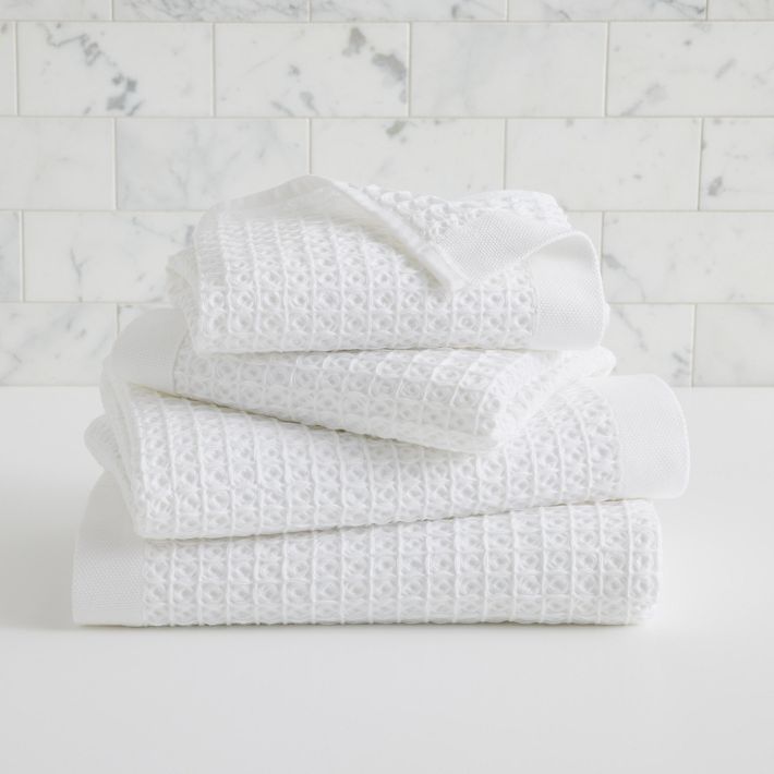 Waffle Bath Towels (White)