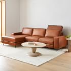 Axel Motion Reclining Leather 3-Piece Reclining Chaise Sectional (108")