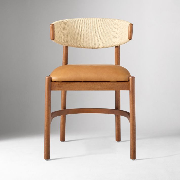 Ezra Dining Chair Stylish Leather Seagrass West Elm